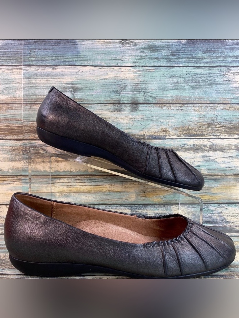 Abeo Taylin Loafers Womens 7.5M Gray Leather Shoe Arch Support